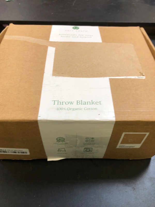 Photo 1 of Salt Earth GOTS Certified 100% Organic Cotton Throw Blanket, 90" X 80" Waffle Blankets & Throws for Bed, Throw Blanket for Couch, Modern and Cozy Blanket, All Season, Comfy & Soft Blanket (Parchment)