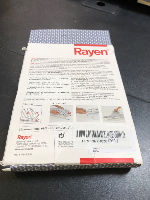 Photo 1 of Rayen 24.2” x 8.5 Sleeve Ironing Board Cover | Elastic | Universal | Foam | 100% Cotton, White with Black Stripes
