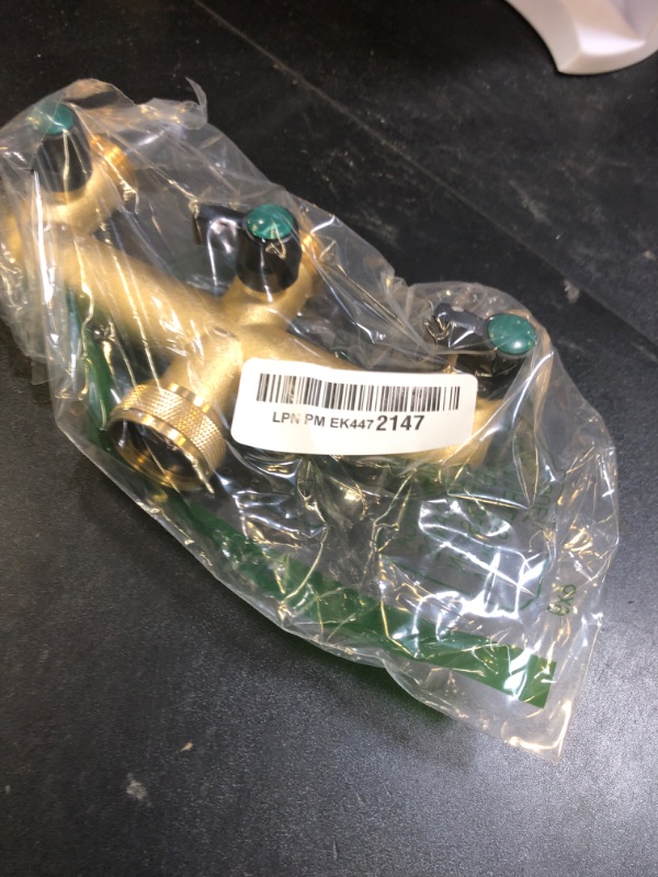Photo 1 of Hose Splitter, 3 Way Heavy Duty Brass Garden Hose Splitter, Outdoor Faucet Splitter, for 3/4" Hose Connector, Hose Spigot Adapter with 3 Individual ON/Off Valves