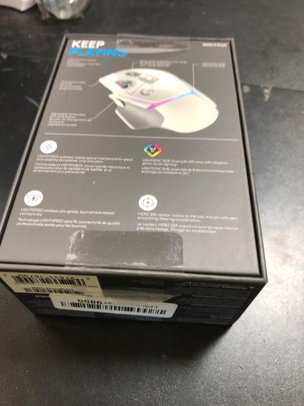 Photo 1 of Logitech G502 X Plus Wireless Gaming Mouse - LIGHTSPEED Optical, LIGHTFORCE Switches, LIGHTSYNC RGB, HERO 25K Sensor for PC/Mac - White