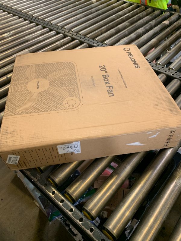 Photo 1 of PELONIS 20 Inch Box Fan – 3 Speeds, Window Fans, Floor or Tabletop, 25ft/s, 2025 Upgraded, Superior Air Throw (2295 CFM), Lightweight, 5 Blades, Fans for Bedroom, Office, Living Room, Garage