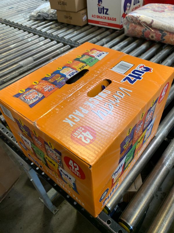 Photo 1 of Utz Snack Variety Pack Individual Snacks, Includes Potato Chips, Cheese Curls, Popcorn, and Party Mix, Crunchy Travel Snacks for Lunches, Vending Machines, and Enjoying on the Go (Pack of 42)