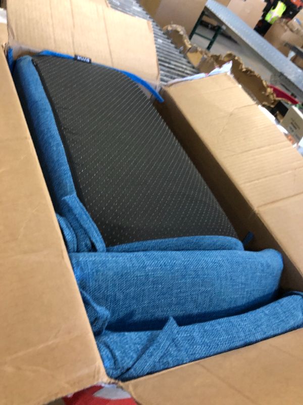 Photo 1 of BUYUE Glider Rocker Replacement Cushion 5 PCS with Ties, Linen High-Density Foam Non-Slip & Washable Rocking Chair Pads for Sitting,Blue