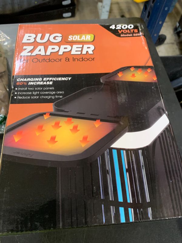 Photo 1 of Solar Bug Zapper Outdoor, Zwiran Double Solar Powered Mosquito Zapper, Electric Fly Zapper with Camping Lantern, Waterproof Gnat Zapper, Cordless Mosquito Killer Lamp for Indoor Patio, Backyard, Home