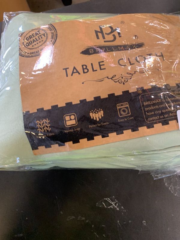 Photo 1 of BRILLMAX 6 Pack Sage Green Tablecloths for 6 Foot Rectangle Tables 60 x 102 Inch - 6ft Rectangular Bulk Linen Polyester Fabric Washable Cloth Cover for Wedding Reception Banquet Birthday Party