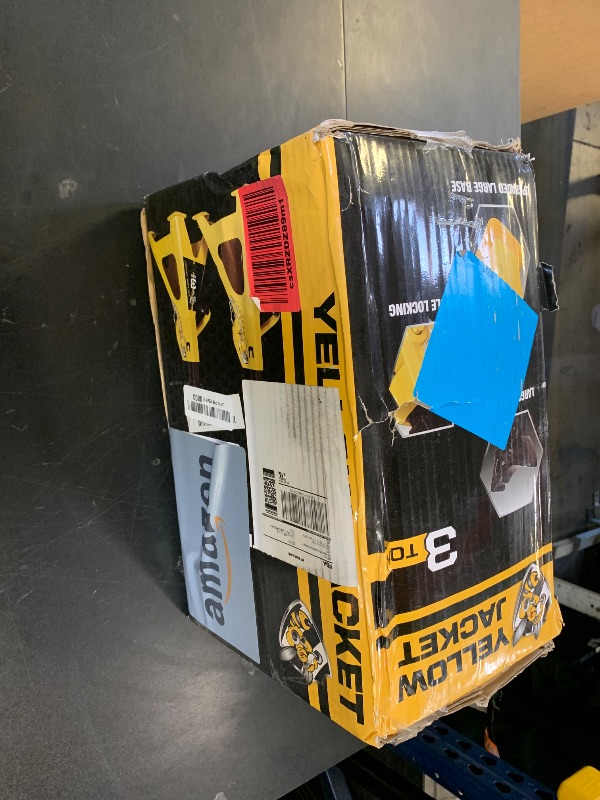 Photo 1 of YELLOW JACKET Car Jack Stands 3 Ton with Double Locking and Large Foot Base for Lifting SUVS, Heavy Duty Steel, 6600 lb Capacity, 1 Pair, Yellow
