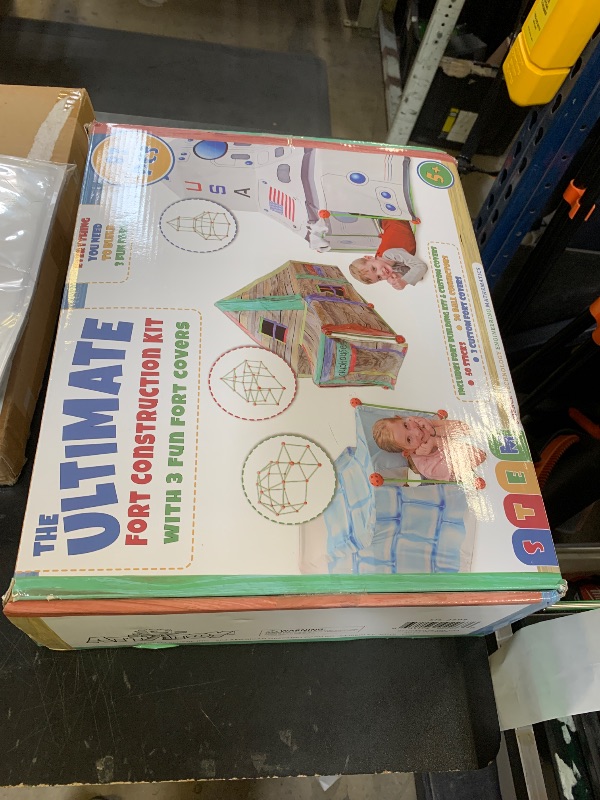 Photo 1 of Attatoy Ultimate Play Fort Kit (83-Piece Set), Stick and Ball Fort Building Kit w/ 3 Play Tent Covers