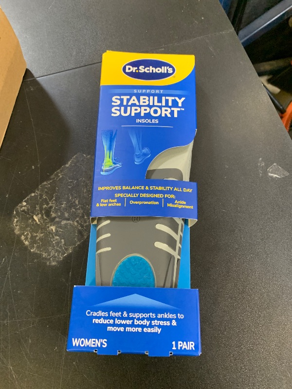 Photo 1 of ?Dr. Scholl's Stability Support Insoles, Flat Feet & Overpronation Low Arch Support, Improves Balance & Stability, Motion Control, Trim Inserts to Fit Shoes, Women's Size 6-10