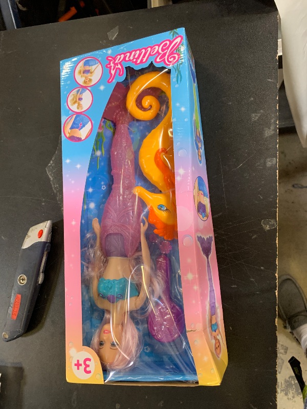 Photo 1 of Bettina Magic Color Changing Mermaid Doll, Princess Toy with Seahorse & Accessories - Vibrant Pink Hair and Transforming Tail, Mermaid Gifts for Girls Aged 3-7