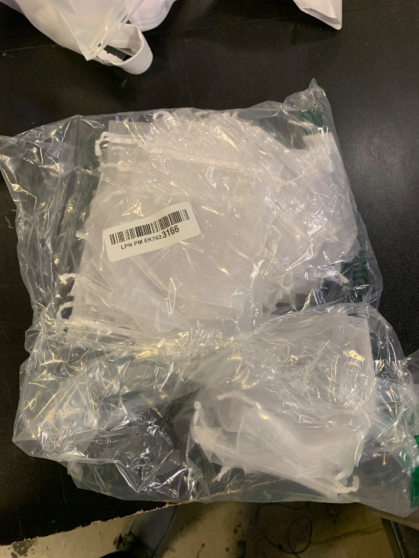 Photo 1 of 100PCS Premium Sheer Organza Bags, 4x4.72 Inch Drawstring Gift Bag, White Wedding Favor Bag, Jewelry Gift Bags for Party, Christmas, Jewelry, Festival Bathroom Soaps, Makeup Organza, Wrapping Supplie (White)