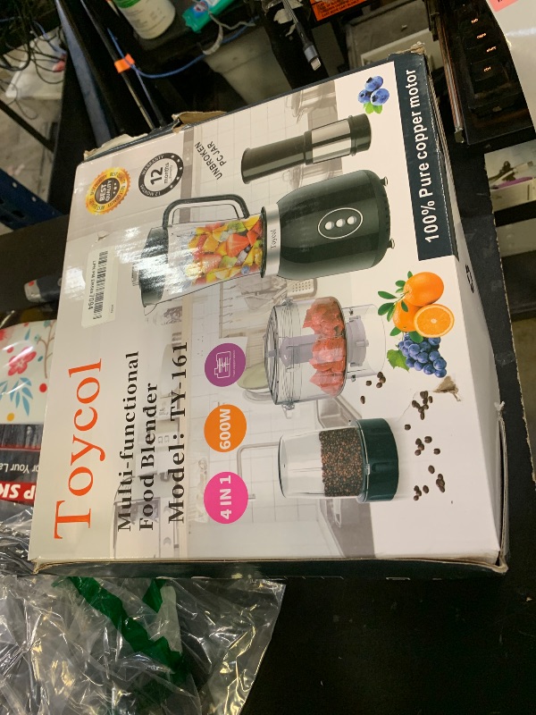 Photo 1 of 4 in 1 Blender and Food Processor Combo for Kitchen,Blender for Shakes and Smoothies,Meat Chopped,Dry Grinding,600W 3 Cups(1.8L+0.6L+0.4L)High Speed Blenders with 2 Speeds Electric Food Chopper Mixer