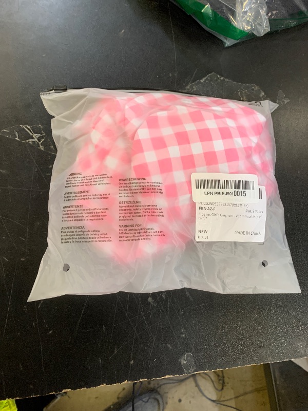 Photo 1 of Floerns Girl's Gingham Print Ruched Cut Out Knot Front One Piece Swimsuit Hot Pink 9Y