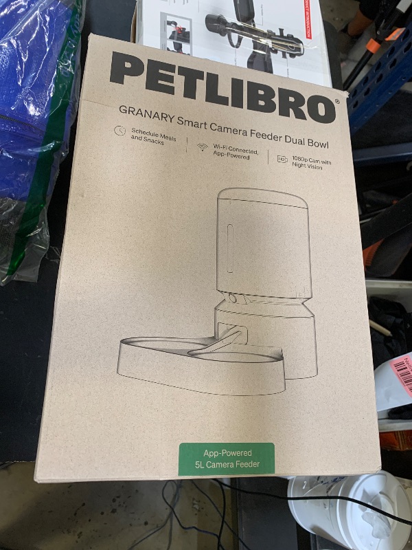 Photo 1 of PETLIBRO Automatic Cat Feeder with Camera for Two Cats, 1080P HD Video with Night Vision, 5G WiFi Pet Feeder with 2-Way Audio for Cat & Dog, Low Food & Motion & Sound Alerts, Dual Tray, Black 5L