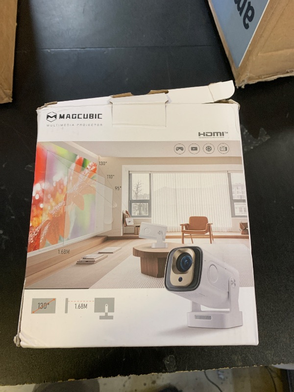 Photo 1 of ?Auto Focus&1080P?Magcubic Mini Smart Projector with 4K Support, Portable Projector with Wifi and Bluetooth, 5W Speaker, Built in Apps, Voice Control, Outdoor Movie Projector