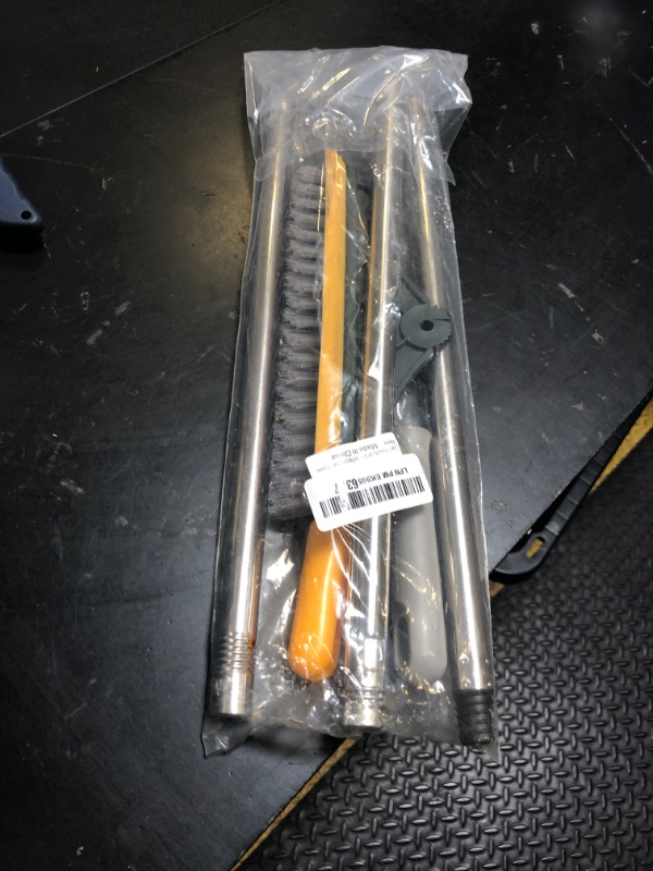 Photo 1 of 2 in 1 Floor Brush Scrubber with Long Handle Grout Brush 3 Poles 53.5'' New Upgrade Stiff Bristle Cleaning Scrub Brush with Squeegee 120°Rotating Tile Brush for Cleaning Bathroom Glass Patio Kitchen