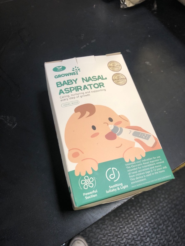 Photo 1 of GROWNSY Nasal Aspirator for Baby, Electric Nose Aspirator for Toddler, Baby Nose Sucker, Automatic Nose Cleaner with 3 Silicone Tips, Adjustable Suction Level, Music and Light Soothing Function, Blue
