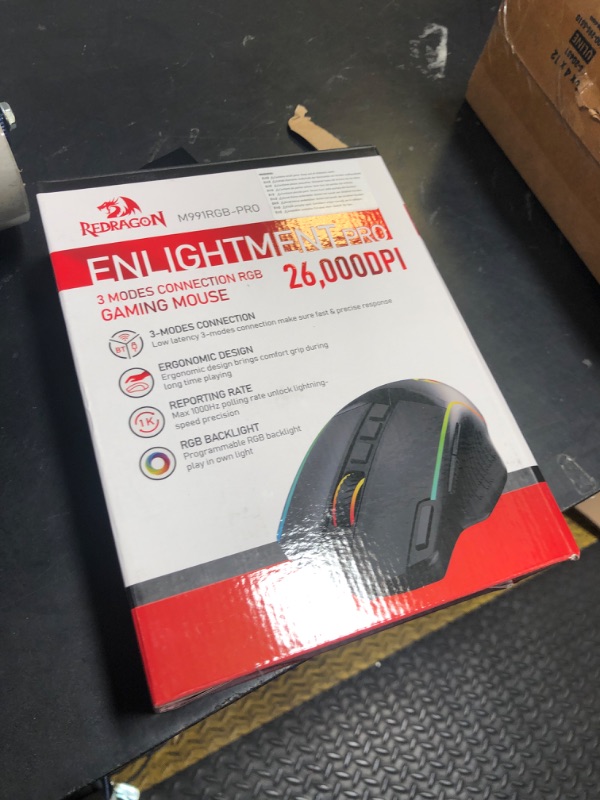 Photo 1 of Redragon M991 Wireless Gaming Mouse, 26000 DPI 3-Mode Gamer Mice w/Rapid Fire Key, 9 Macro Buttons, Powerful Capacity and RGB Backlight for PC/Mac/Laptop, Black