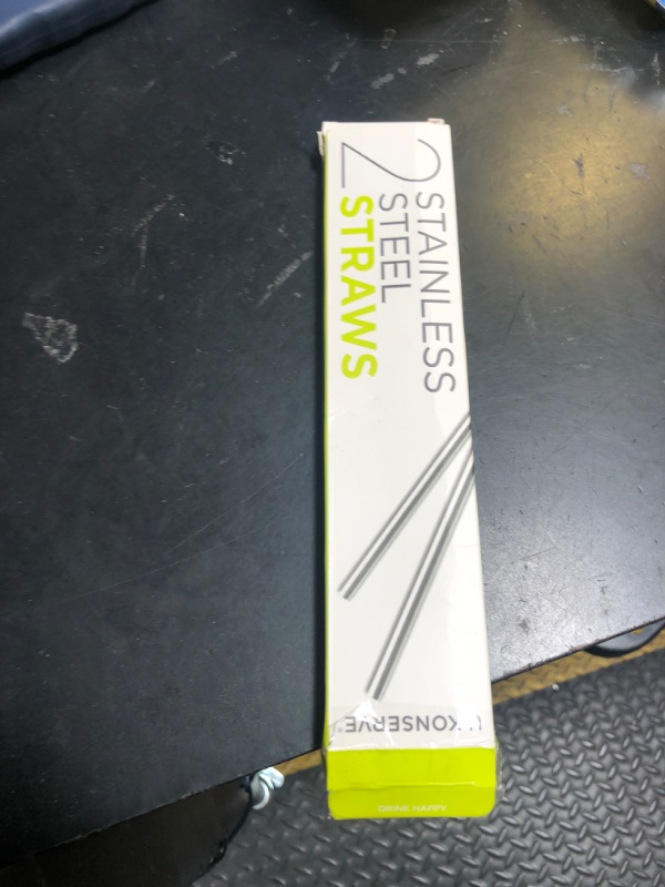 Photo 1 of U-Konserve Stainless Steel Straws 8.5" (Set of 2) - Metal Reusable Drinking Straws - Dishwasher Safe - Eco Friendly, Plastic Free and BPA Free