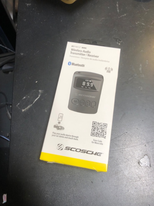 Photo 1 of Scosche BTTRFM-SP1 Portable Bluetooth Transmitter/Receiver, FM Transmitter and Wireless Audio Receiver for TV, Headphones, Home/Car Stereo, Airplane Entertainment and more, up to 7 Hour Battery Life