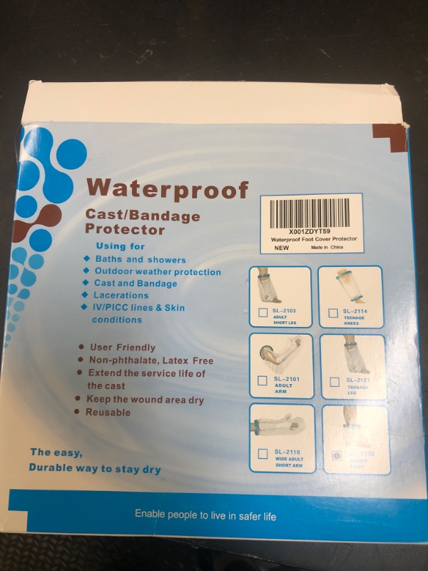 Photo 1 of 100% Waterproof Foot Cast Cover Wound Protector for Shower Bath, Watertight Cast Bag Covers for Broken Surgery Foot, Wound and Burns - Reusable [2025 Upgrade]