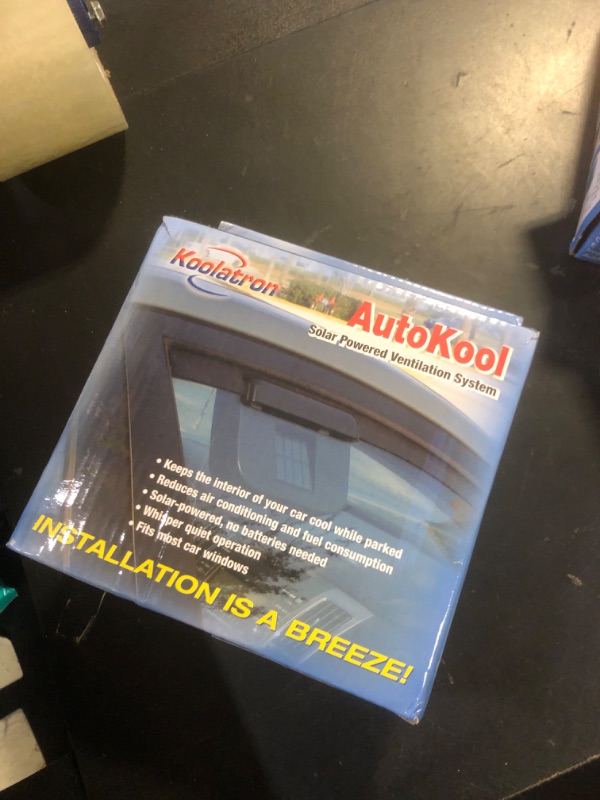 Photo 1 of Koolatron AutoKool Solar Powered Car Window Fan - Exhaust Vent Air Circulation Cooling, Solar Operated Panel Portable Ventilation System for Parked Vehicles Truck, SUV, Van