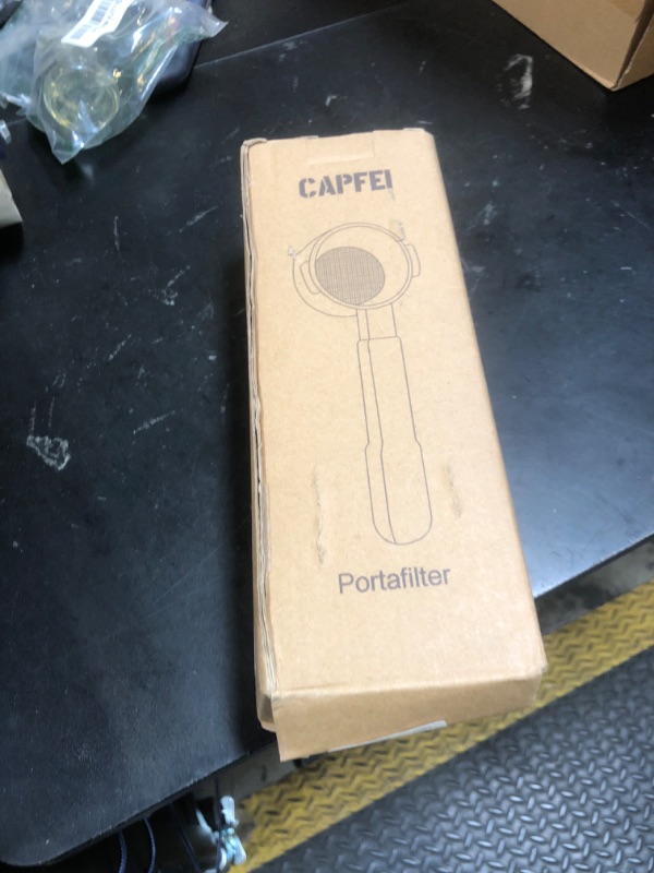 Photo 1 of 58mm Portafilter Double Spout Compatible with E61 Group Head, 2 ears 58mm Portafilter with Filter Basket and ABS Handle