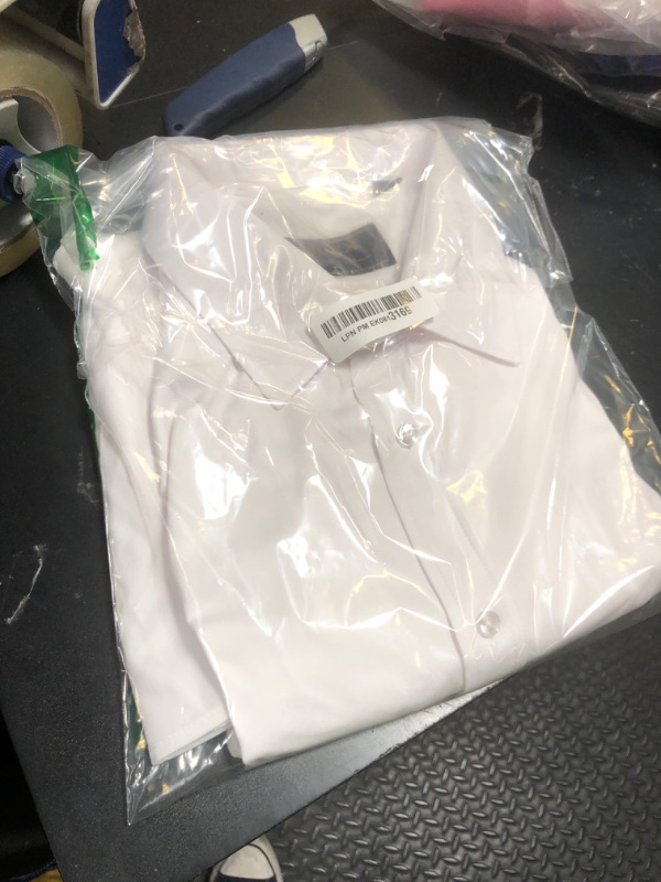 Photo 1 of J.VER Men's Dress Shirts Solid Long Sleeve Stretch Wrinkle-Free Formal Shirt Business Casual Button Down Shirts White XXL Tall