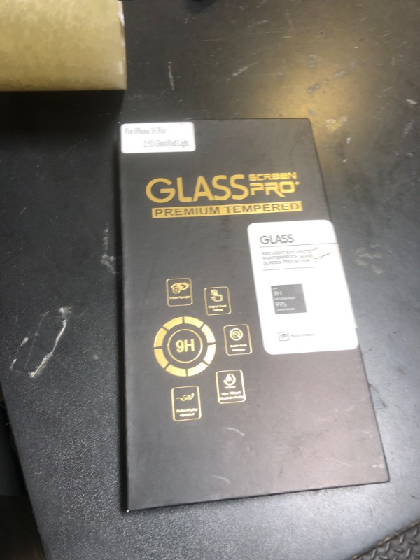 Photo 1 of WASOCA 2 Pack Screen Protector for iphone 16 Pro [6.3 inch] with Installation Frame, New Red Light 9H Tempered Glass Screen Protector Upgraded Protection, Anti-Blue Light