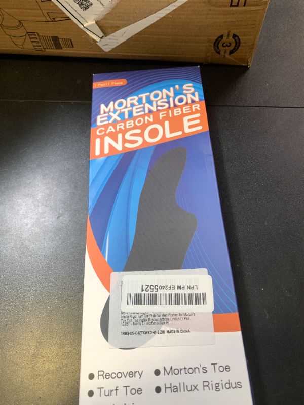 Photo 1 of Morton's Extension Insert Orthotic Carbon Fiber Insole Rigid Turf Toe Plate for Men Women - Morton's Toe, Hallux Rigidus, Arthritis Limitus (1 Pair, 10.05" - Men's 8 / Women's Size 9)
