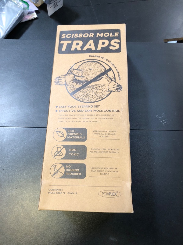 Photo 1 of 2 Pack Mole Traps,Galvanized Steel Scissor Trap,Reusable Mole Trap Killer,Easy Set Mole Eliminator Trap for Lawns