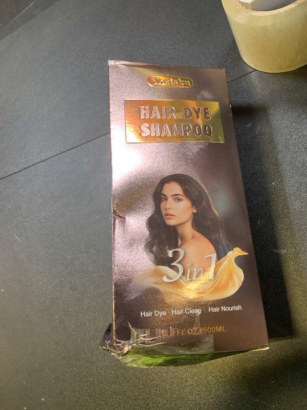 Photo 1 of GURKOOYD Brown Hair Dye Shampoo for Gray Coverage, Instant Hair Color Shampoo, Long Lasting Brown Hair Shampoo, Champu Para Canas, Gentle & Fast, Easy to Use, 16.90 Fl Oz