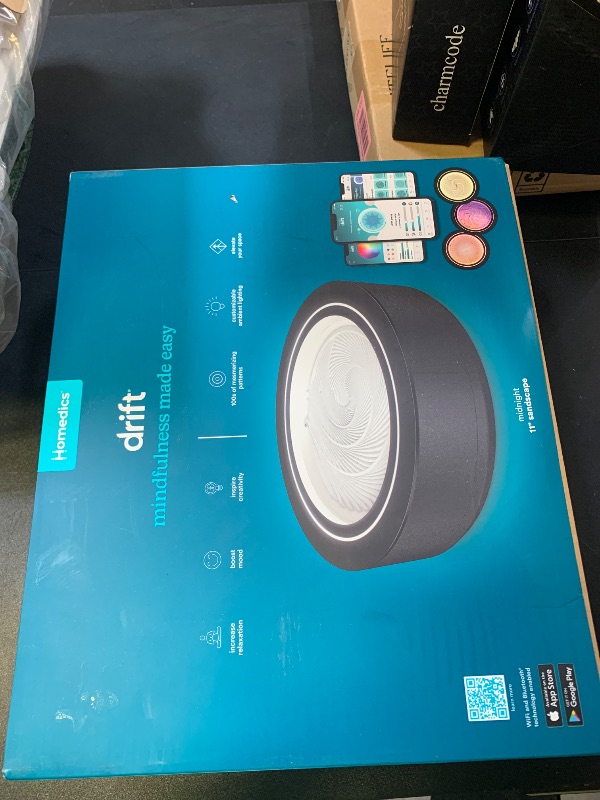 Photo 1 of Homedics 11” Drift Sandscape, Compact Size, Zen Garden, Meditation Accessories, Decorative Sandscape, Smart LED Lighting, Wi-Fi Enabled (Black)