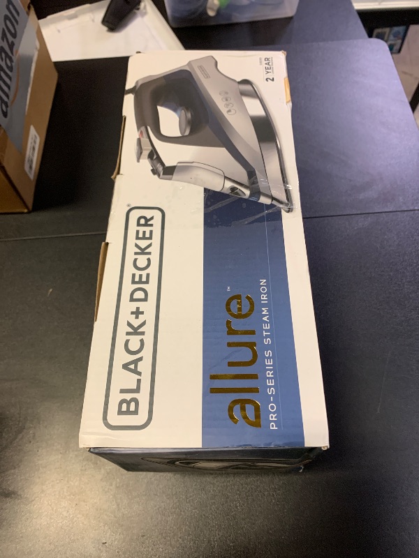 Photo 1 of BLACK+DECKER Allure Professional Steam Iron, 30% More Steam, Precision Tip, Stainless Steel Soleplate, Vertical Steam Function