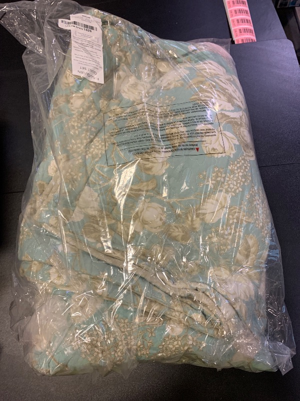 Photo 1 of Laura Ashley Home - Queen Quilt Set, Cotton Reversible Bedding with Matching Shams, Bedroom Decor Ideal for All Seasons (Brompton Green, Queen)