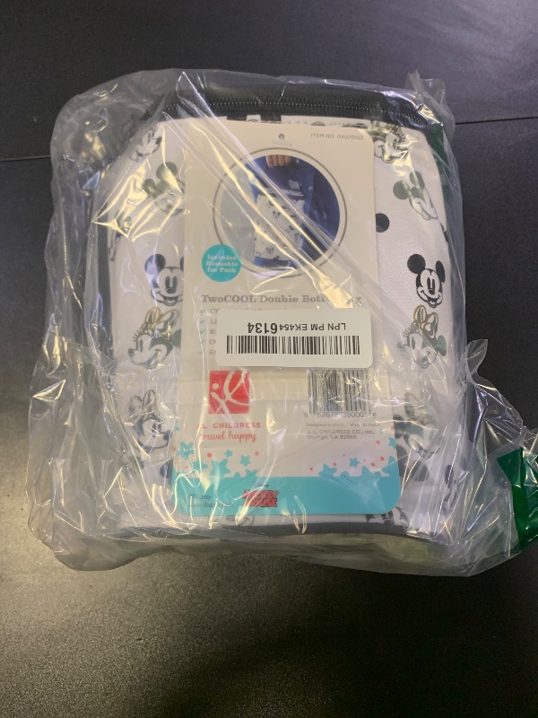Photo 1 of Disney Baby by J.L. Childress TwoCOOL Breastmilk Cooler - Double Baby Bottle & Food Bag - Ice Pack Included - Fits 2-4 Bottles - Insulated & Leak Proof Bottle Bag - Mickey Minnie Ivory