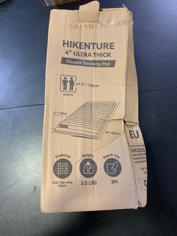 Photo 1 of Hikenture Double Sleeping Pad for Camping, Ultralight 4" Extra-Thick Camping Mattress 2 Person, Inflatable Backpacking Sleeping Mat, Hiking Air Mattress for Tent (Foot Pump)