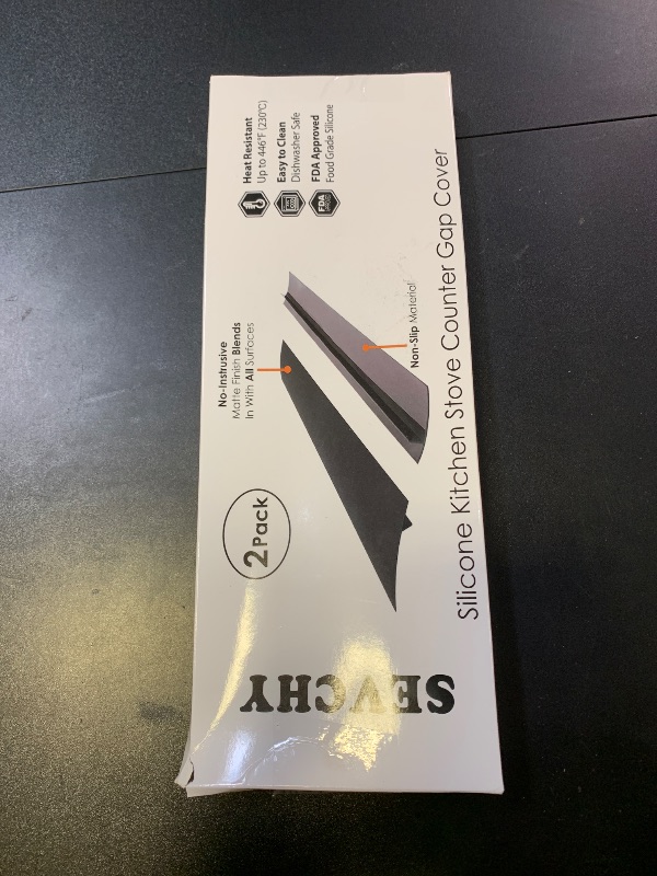 Photo 1 of SEVCHY Silicone Stove Gap Covers (2 pack), Oven Gap Filler, Heat Resistant Stove Gap Filler, Seal Gap between Stovetop and Counter, Easy Clean (25 inch, Black)