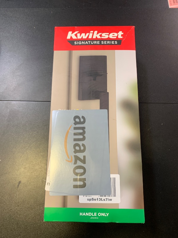 Photo 1 of Kwikset San Clemente Front Door Handle No Lock, Entry Handleset Exterior with Interior Reversible Handed Lever, Non-Locking, Matte Black, Deadbolt Not Included, with Microban Protection