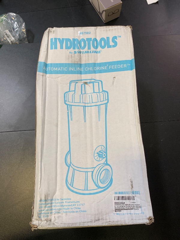 Photo 1 of HYDROTOOLS By SWIMLINE 87502 Premium In-Line Automatic Chlorine Feeder Chlorinator Adjustable Output 9.0 Lbs Capacity | Universal Compatibility | Above Ground & Inground Swimming Pool Bromine Install