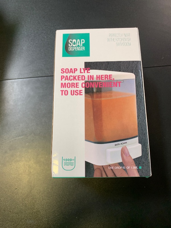 Photo 1 of Evhome Manual Soap Dispenser Kitchen Bathroom Wall Mounted Commercial Soap Dispenser for Liquid Containers Shampoo Gel Chamber Plastic - (33.8 oz) 1000ml