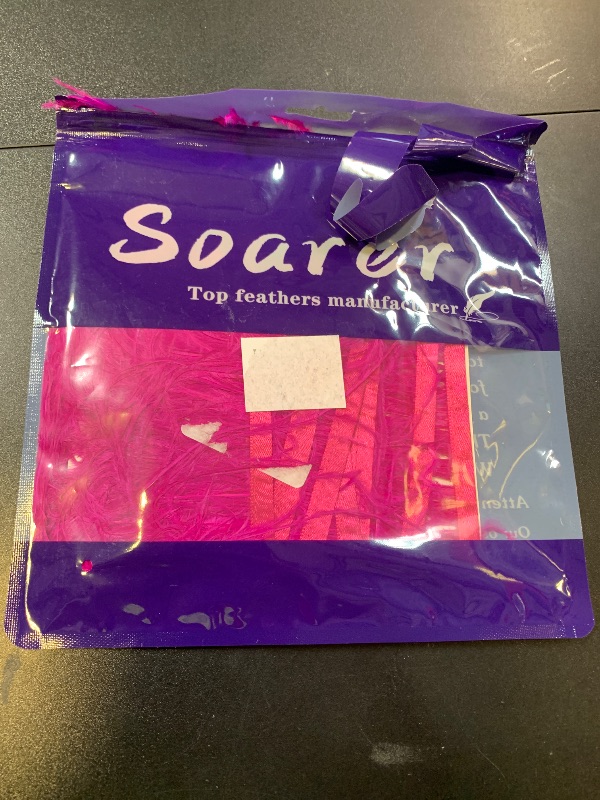 Photo 1 of Soarer Fuchsia Feathers Fringe Trim - 2Yards 5-7inch Ostrich Feathers for DIY Sewing Clothing,Jewelry,Jewelry,Wedding,Home Party(Fuchsia)