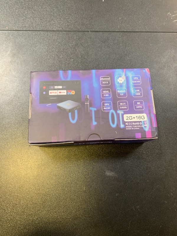 Photo 1 of TV98 PRO 8K@60fps HDMI Media Player for USB Drive and TF Card, HD Digital Signage Player, Android 14.0 Box 2GB RAM 16GB ROM, H.265/MP4/MKV/MOV/AVI, Multi-Video Decoder, Remote Control, Home Theater