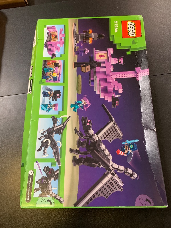 Photo 1 of LEGO Minecraft The Ender Dragon and End Ship Building Set, Video Game Toy with 2 Minecraft Minifigures, Dragon Toy Action Playset for Kids, Birthday Gift for Boys and Girls Ages 8 and Up, 21264