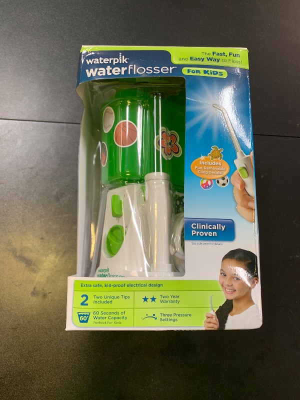 Photo 1 of Waterpik Water Flosser for Kids, Countertop Water Flosser for Children and Braces, WP-260, Green