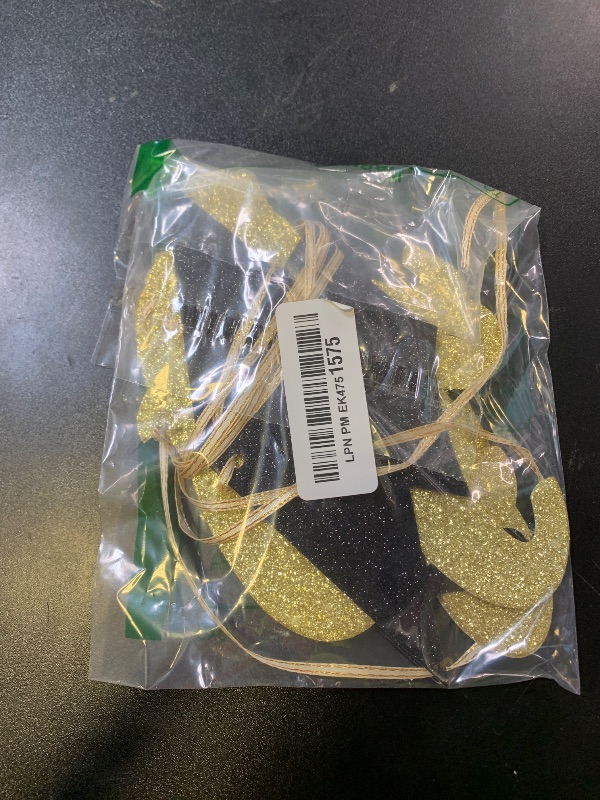 Photo 1 of Congrats Grad Gold Glitter Banner-Graduate Party Decorations