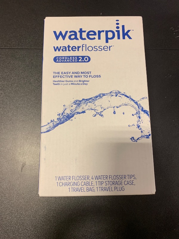 Photo 1 of Waterpik Cordless Advanced 2.0 Water Flosser For Teeth, Gums, Braces, Dental Care With Travel Bag and 4 Tips, ADA Accepted, Rechargeable, Portable, and Waterproof, Black WP-582, Packaging May Vary