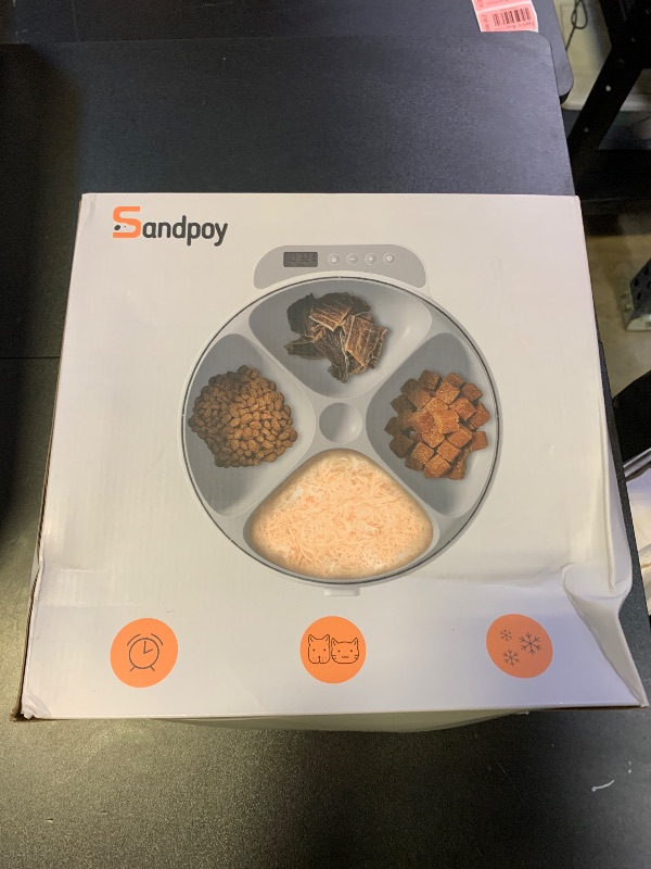 Photo 1 of Automatic Cat Feeder Wet Food,Cordless Wet Pet Food Dispenser with 4 Ice Packs,4 Meals Per Day Fresh Food Refrigerated Container,Programmable Timed Battery Operated Auto Feeder for Kitten(Black)