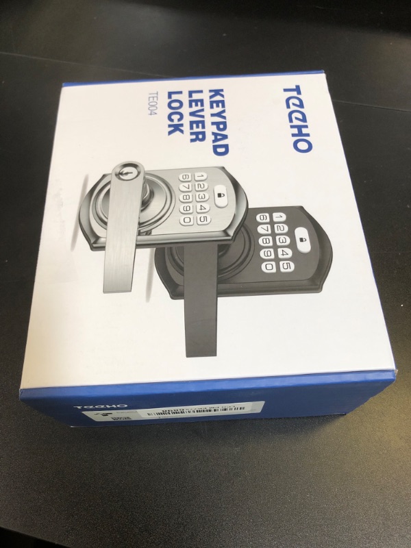Photo 1 of TEEHO TE004 Keyless Entry Keypad Door Lock with Handle - Front Digital Door Electronic Deadbolt with Anti-Peeping, Auto Lock & Passage Mode - Easy Installation - Matte Black