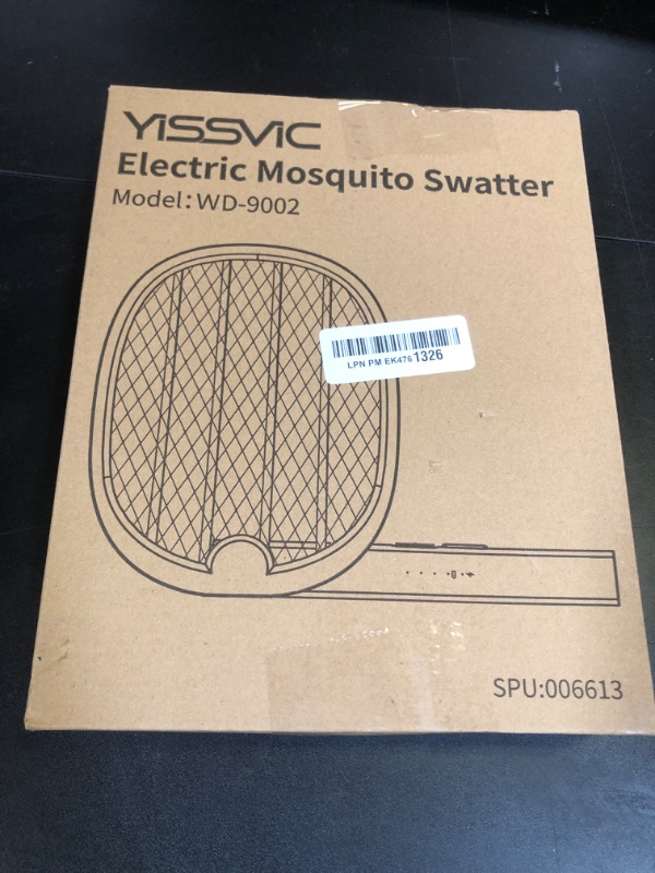 Photo 1 of YISSVIC Electric Fly Swatter Foldable Bug Zapper Racket 2 in 1 Mosquito Killer with Purple Attractant Light Rechargeable 1800mAh for Indoor Home Backyard Patio Camping