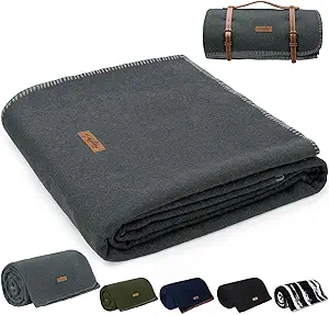 Photo 1 of 100% Wool Blanket, 48" x 62", Warm, Thick, Washable, Military Wool Blanket, Great for Camping, Outdoors, Sporting Events, Survival Kits
